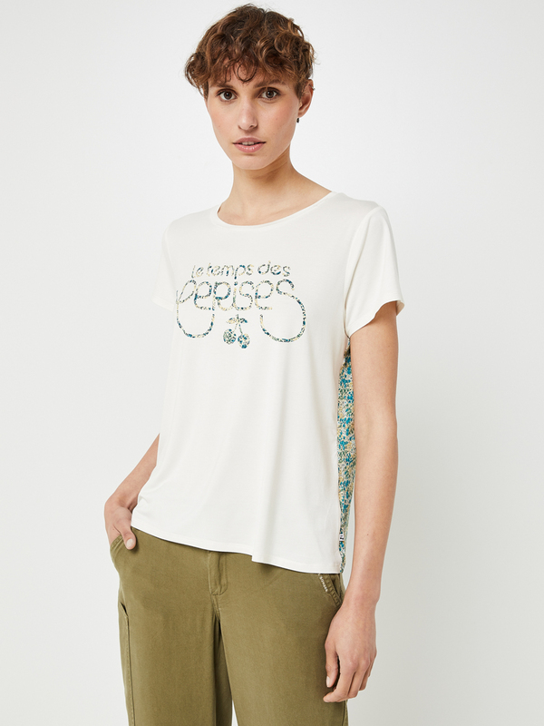 LE TEMPS DES CERISES Tee-shirt Loose Bimatire Avec Logo Blanc cass Photo principale