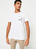LE TEMPS DES CERISES Tee-shirt En Coton Poche Brode Moto Blanc