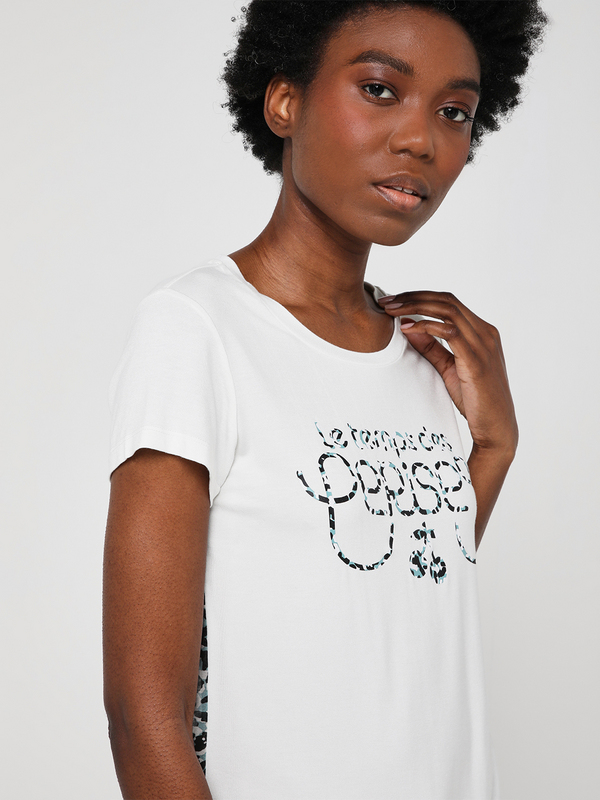 LE TEMPS DES CERISES Tee-shirt Bimatire Avec Logo Blanc cass Photo principale