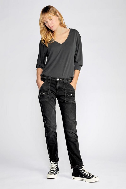 LE TEMPS DES CERISES Jeans Boyfit 200/43, Longueur 34 BLACK / BLACK Photo principale