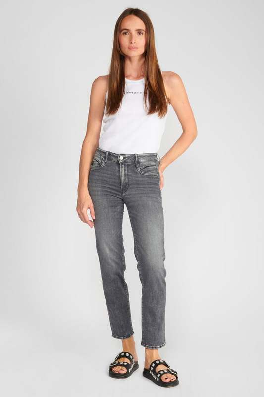 LE TEMPS DES CERISES Jeans Push-up Regular, Droit Taille Haute Pulp, 7/8me GRIS 1023875