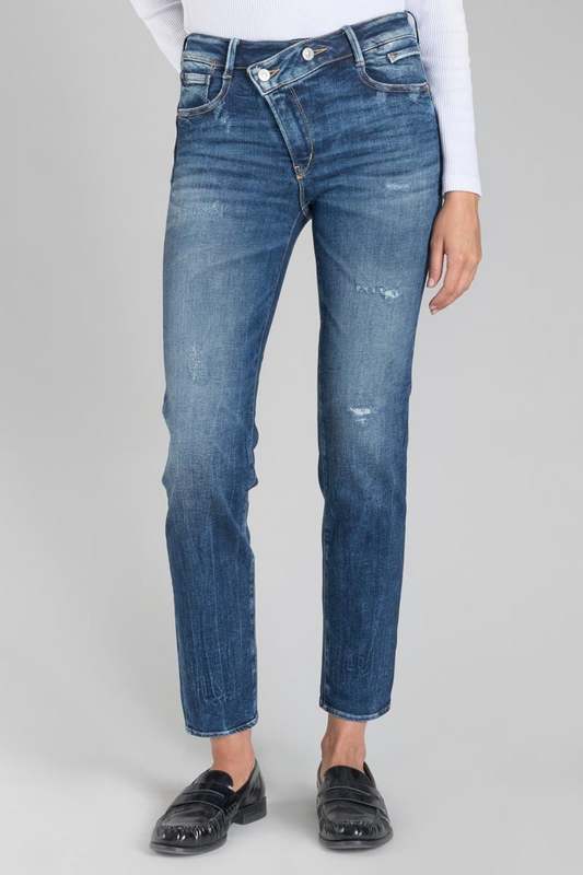 LE TEMPS DES CERISES Jeans Push-up Regular, Droit Taille Haute Pulp, 7/8ème BLUE