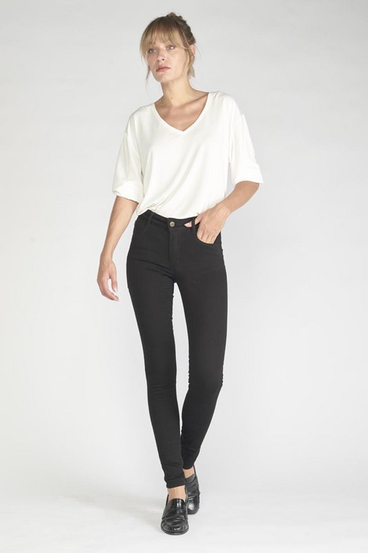 LE TEMPS DES CERISES Jeans Push-up Regular, Droit Taille Haute Pulp, Longueur 34 STAY BLACK