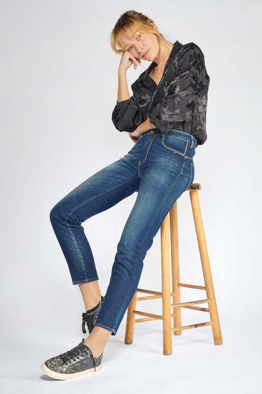 LE TEMPS DES CERISES Jeans Push-up Regular, Droit Taille Haute Pulp, 7/8me BLEU 1023966