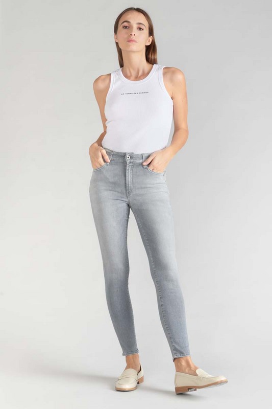 LE TEMPS DES CERISES Jeans Push-up Slim Taille Haute Pulp, 7/8ème GREY