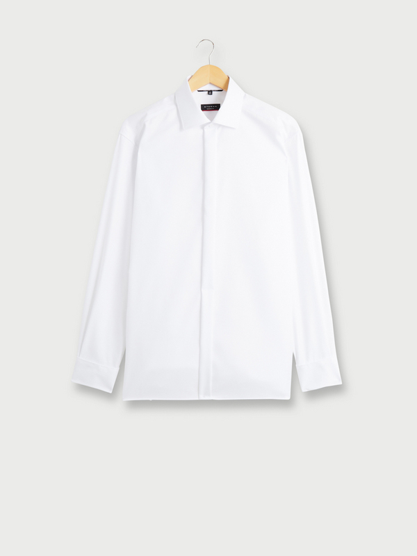 ETERNA Chemise En Twill Uni En 100% Coton, Modern Fit, Sans Repassage Blanc