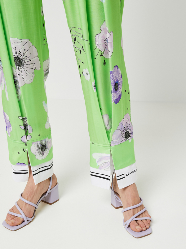 ELISA CAVALETTI Pantalon Fluide Imprim Floral Vert Photo principale