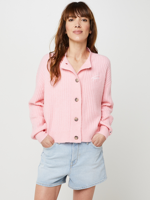 TOMMY JEANS Gilet col rond Rose