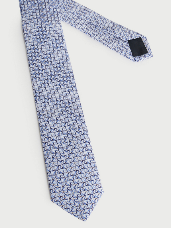 ETERNA Cravate Imprimé Fleurs Stylisées Bleu 1024453