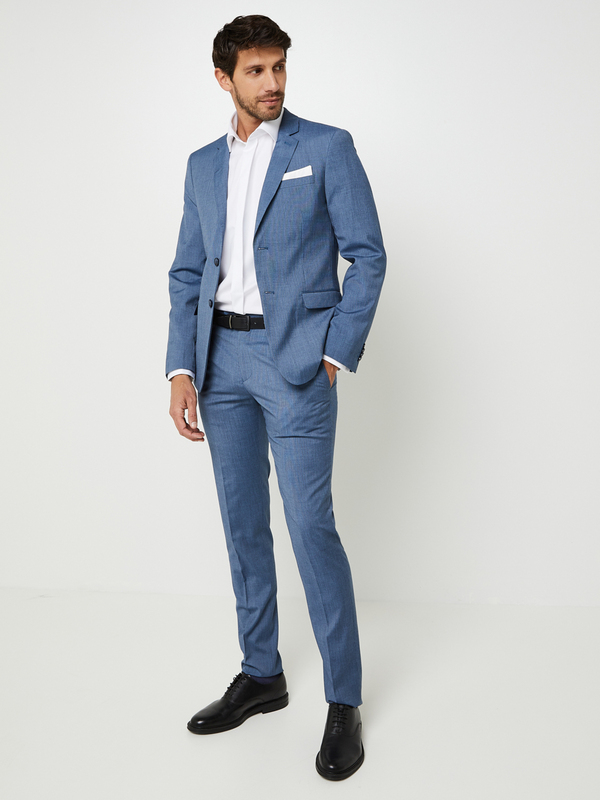 ODB Pantalon De Costume Uni, Coupe Slim Bleu Photo principale