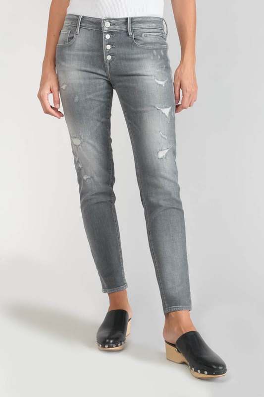 LE TEMPS DES CERISES Jeans Skinny Power, 7/8me GRIS 1024534