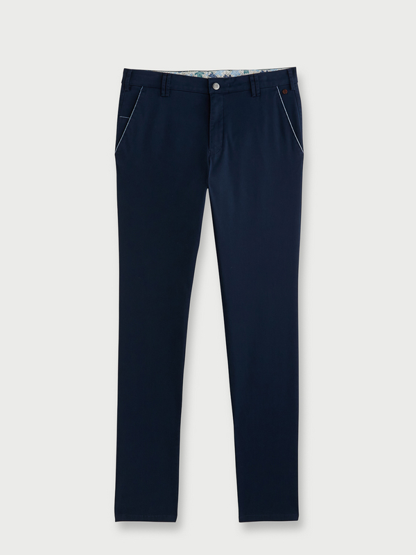 MEYER Pantalon Style Chino, Perfect Fit En Coton Biologique Bleu marine 1024551