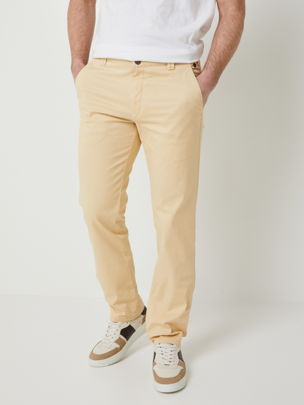 MEYER Pantalon Style Chino, Perfect Fit En Coton Biologique Jaune Photo principale