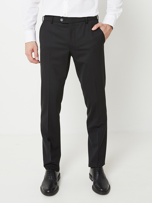 MEYER Pantalon Chino, Style Ville, Perfect Fit Enrichi En Laine Noir 1024552