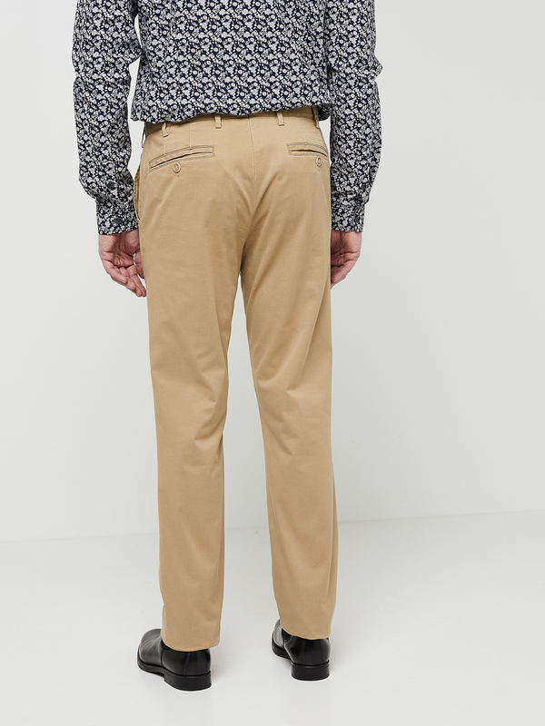 MEYER Pantalon Style Chino, Taille lastique, Perfect Fit En Coton Biologique Beige Photo principale