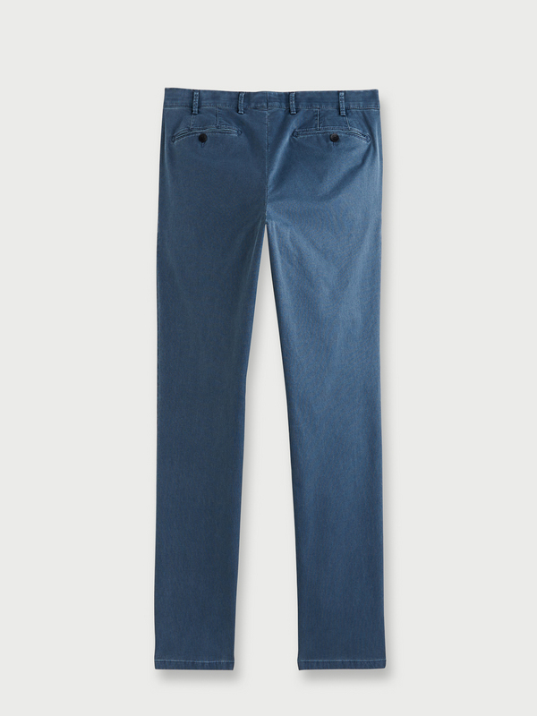 MEYER Pantalon Chino, Perfect Fit, En Coton Biologique Structur Bleu Photo principale
