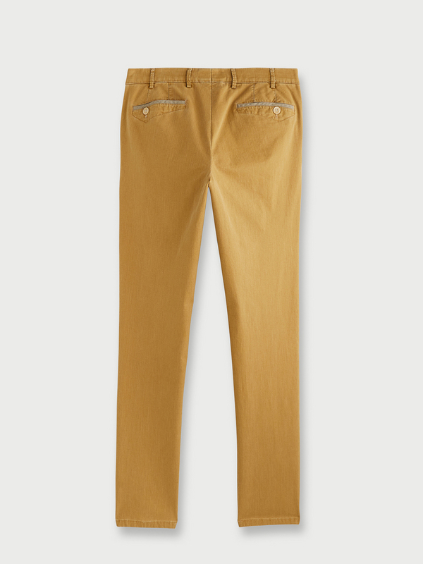 MEYER Pantalon 5 Poches, Coupe Slim En Coton Biologique Jaune moutarde Photo principale