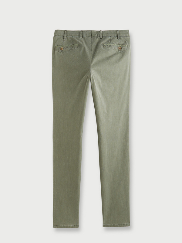 MEYER Pantalon 5 Poches, Coupe Slim En Coton Biologique Vert olive Photo principale