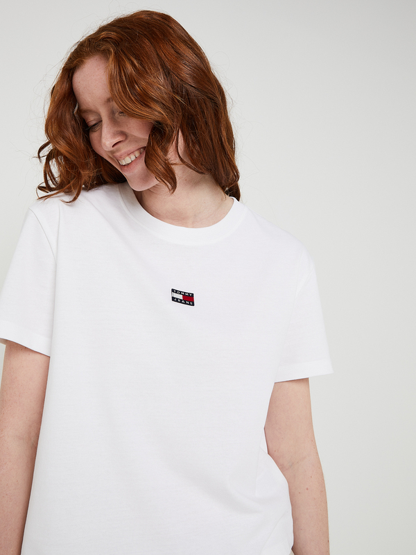 TOMMY JEANS Tee-shirt Col Rond, Logo Poitrine En Fibres Mlanges Recycles Blanc Photo principale