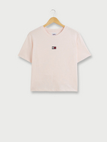 TOMMY JEANS Tee-shirt Col Rond, Logo Poitrine En Fibres Mlanges Recycles Rose