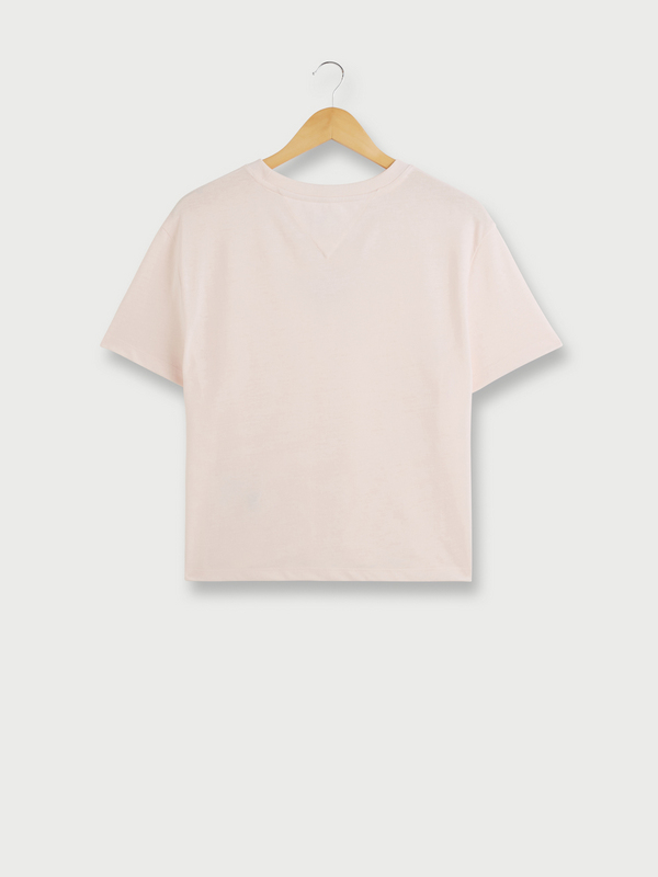 TOMMY JEANS Tee-shirt Col Rond, Logo Poitrine En Fibres Mlanges Recycles Rose Photo principale