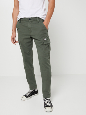TIBET Pantalon Chino Inspiration Cargo Vert kaki