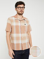 LEE Chemise  Col Bowling, Relaxed Fit, Imprim  Rayures Destructures Marron