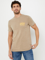 SUPERDRY Tee-shirt Logo Brod Marron