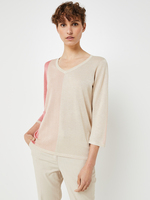 DIANE LAURY Pull En Maille Raye Tricolore Rose