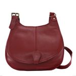 OH MY BAG Sac Besace Bandoulire Cuir Lisse Cartouchiere Rouge fonc