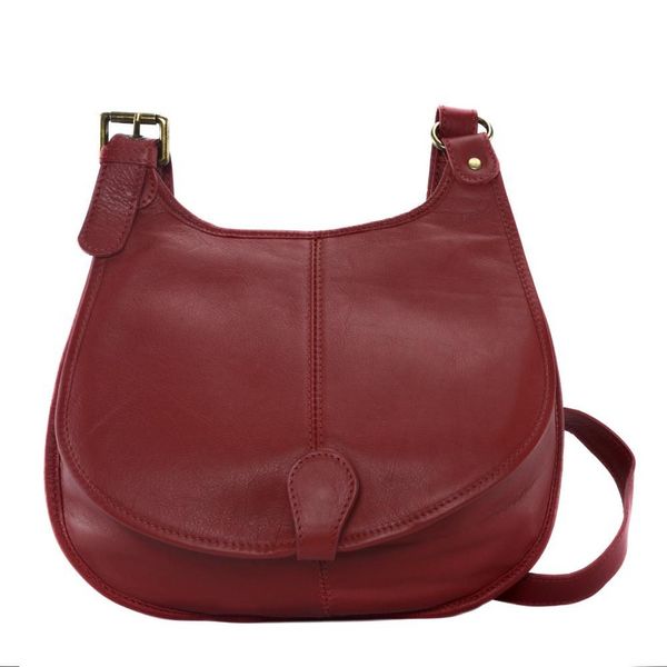OH MY BAG Sac Besace Bandoulire Cuir Lisse Cartouchiere Rouge fonc 1024790