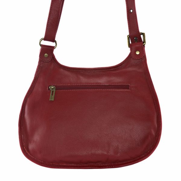 OH MY BAG Sac Besace Bandoulire Cuir Lisse Cartouchiere Rouge fonc Photo principale