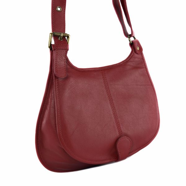OH MY BAG Sac Besace Bandoulire Cuir Lisse Cartouchiere Rouge fonc Photo principale