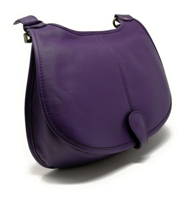 OH MY BAG Sac Besace Bandoulire Cuir Lisse Cartouchiere Violet Photo principale