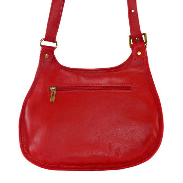 OH MY BAG Sac Besace Bandoulire Cuir Lisse Cartouchiere Rouge clair Photo principale