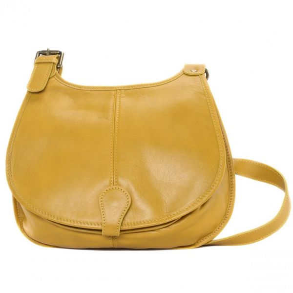 OH MY BAG Sac Besace Bandoulire Cuir Lisse Cartouchiere Jaune Photo principale