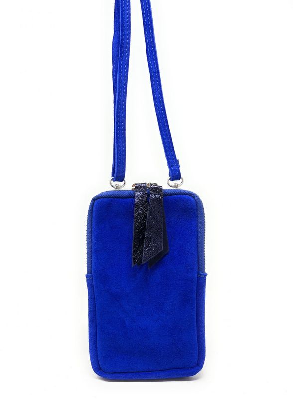 OH MY BAG Pochette Bandoulire En Cuir Nubuck Italien Louvre Bleu roi Photo principale