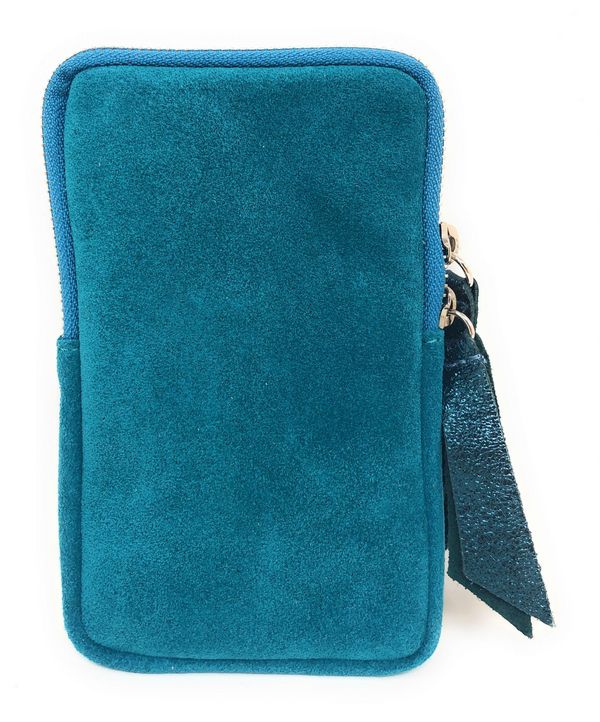 OH MY BAG Pochette Bandoulire En Cuir Nubuck Italien Louvre Bleu canard Photo principale