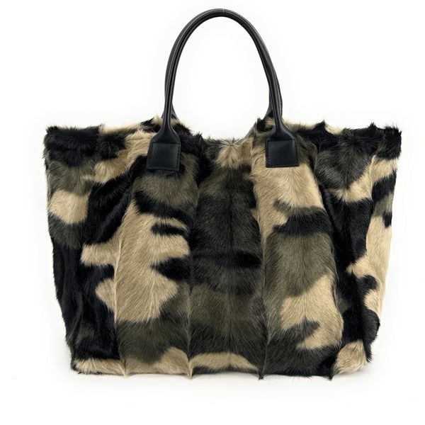 OH MY BAG Sac  Main Cabas En Cuir Et Imitation Fourrure Tabby Camouflage Photo principale