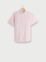BASEFIELD Chemise Manches Courtes  Rayures, Col Officier, Modern Fit Corail