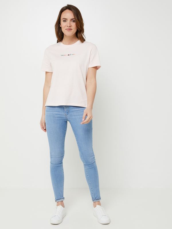 TOMMY JEANS Tee-shirt Loose Logo Multicolore Rose Photo principale