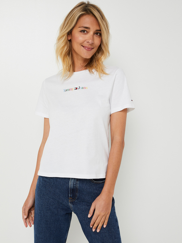 TOMMY JEANS Tee-shirt Loose Logo Multicolore Blanc