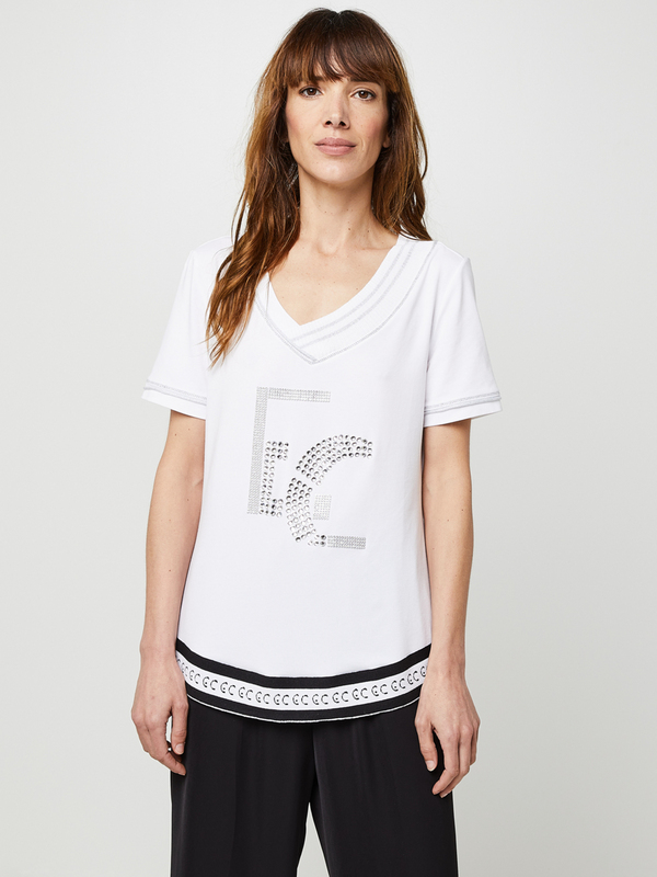 ELISA CAVALETTI Tee-shirt Strass Placés Blanc 1025161