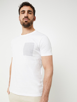 ESPRIT Tee-shirt Uni Poche Poitrine Imprime Blanc