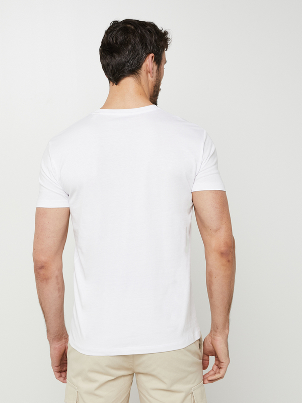 ESPRIT Tee-shirt Uni Poche Poitrine Imprime Blanc Photo principale