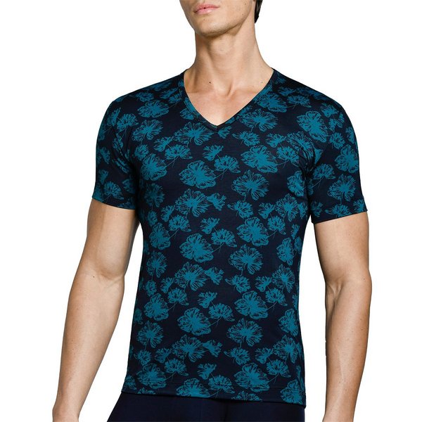I AM WHAT I WEAR T-shirt En Lyocell Imprimé Floral I Am Guardian Bleu
