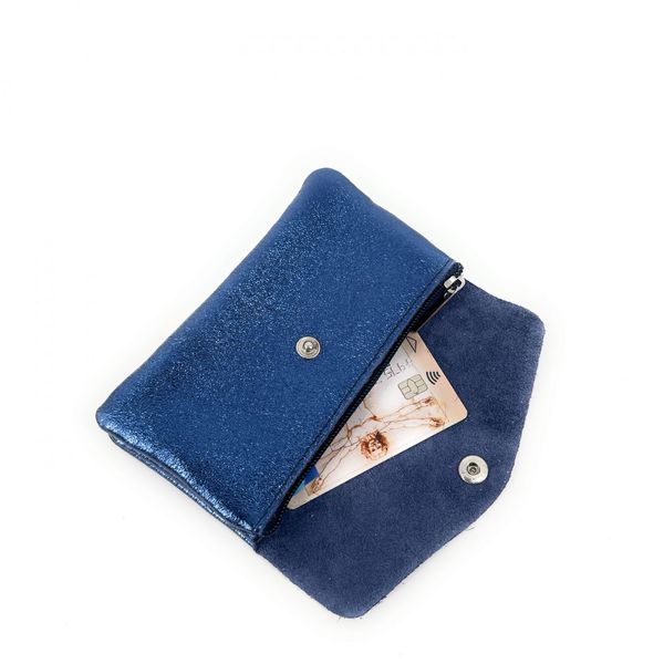 OH MY BAG Pochette Porte-monnaie En Cuir Iris Compo Bleu moyen iris Photo principale