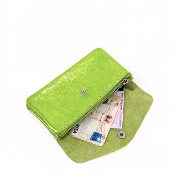 OH MY BAG Pochette Porte-monnaie En Cuir Iris Compo Vert anis iris Photo principale