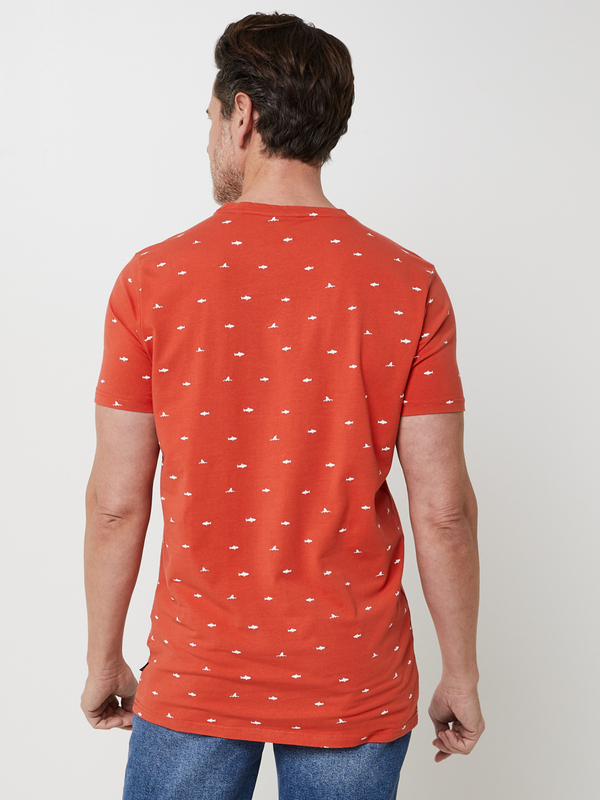 PETROL INDUSTRIES Tee-shirt Manches Courtes  Imprim All Over Mini Shark Orange Photo principale