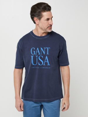 GANT Tee-shirt Uni Avec Logo Bleu